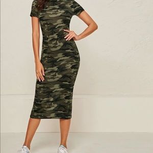 Camo midi dress